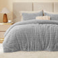 BEDELITE Fleece Full Comforter Set, Fluffy Bed Set, Cream White