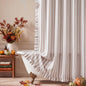 Pink Ruffled Striped Shower Curtain