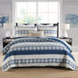 Homzard 100% Cotton Quilt Bedding Set Queen Size Striped Floral Bedspread