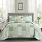 Mybedsoul Boho Quilts Queen Size, Patchwork Floral Bedding Set, Blue