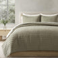 EVERGRACEHOME 100% Cotton Modern Lines Quilt Set King Size, Stone Taupe