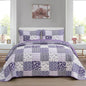 Mybedsoul Boho Quilts Queen Size, Patchwork Floral Bedding Set, Blue