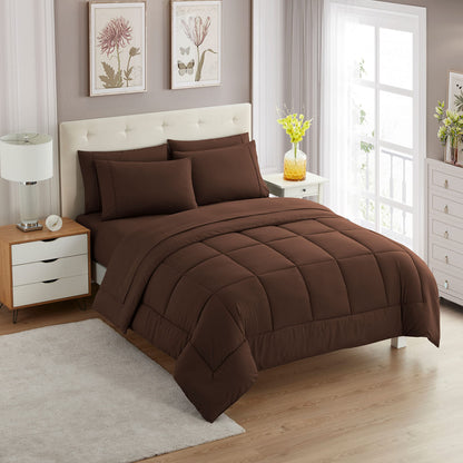 Full Size Comforter Set with Sheets - 7-Piece Bedding Collection - 1 Comforter, 1 Fitted Sheet, 1 Flat, 4 Pillowcases - Deep Pocket - Soft & Breathable Premium Quality - Ideal for All Seasons, Gray