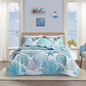 Tritard 3 Piece Coastal Quilt Sets Full/Queen Size Bedding Set, Blue