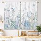 Teal Farmhouse Daisy Kitchen Curtains Wooden Flower Small Short Cafe Window Curtains Rustic Floral Butterfly Country Bathroom Drapes Treatment Tier Curtains 2 Panels (27.5x39 Inch)