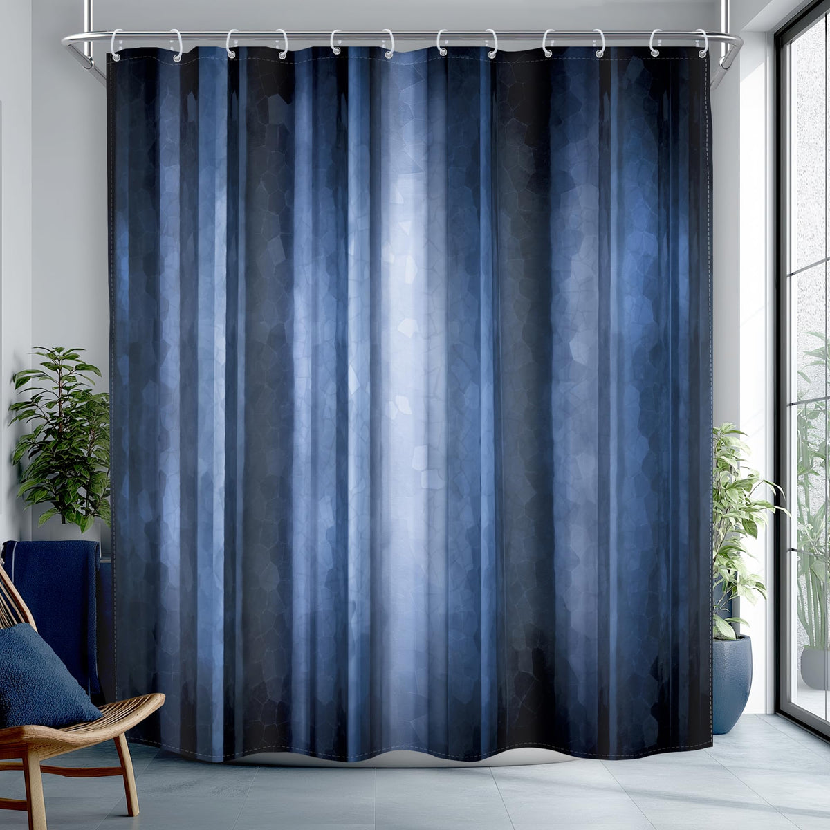 Rustic Brown Striped Shower Curtain Abstract Ombre Vintage Modern Masculine