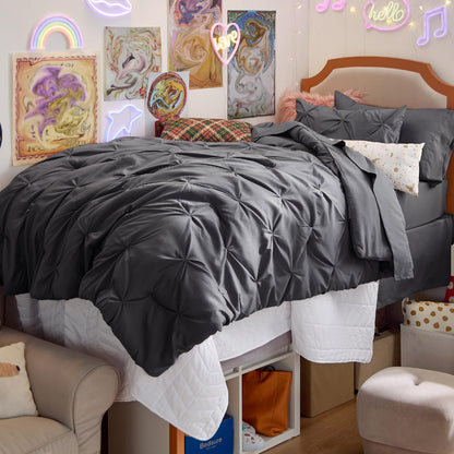 Bedsure 7-Piece Queen Bedding Comforter Set & Sheet Set, Grey Bed in a Bag