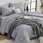 HEVUMYI 7-Piece Full Comforter Set, Dark Grey Bed in a Bag