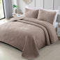 Exclusivo Mezcla Ultrasonic Full Queen Quilt Bedding Set, Beige Cream