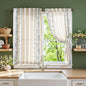 jinchan Beige Floral Linen Kitchen Tier Curtains 50x45 Inch 2 Panels