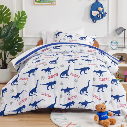 SLEEP ZONE Comforter Set Bed in A Bag, 7 Pieces Girls, Cattoon Pattern for Kids, Toddlers, Teens, Ultra Soft and Washable (Garden Secret,Full/Queen)