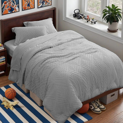 Zzlpp Queen Comforter Set 7 Piece, Beige Bed in a Bag Queen Bedding Sets