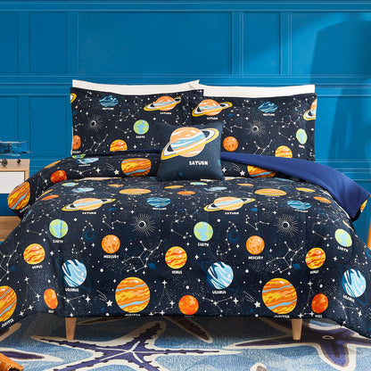 Twin Comforter Set for Girls-3 Pieces Mermaid Glow in the Dark Bedding Sets