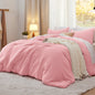 Bedsure Queen Comforter Set Prewashed Soft Bedding Set 3Pcs Cream 90"x90"