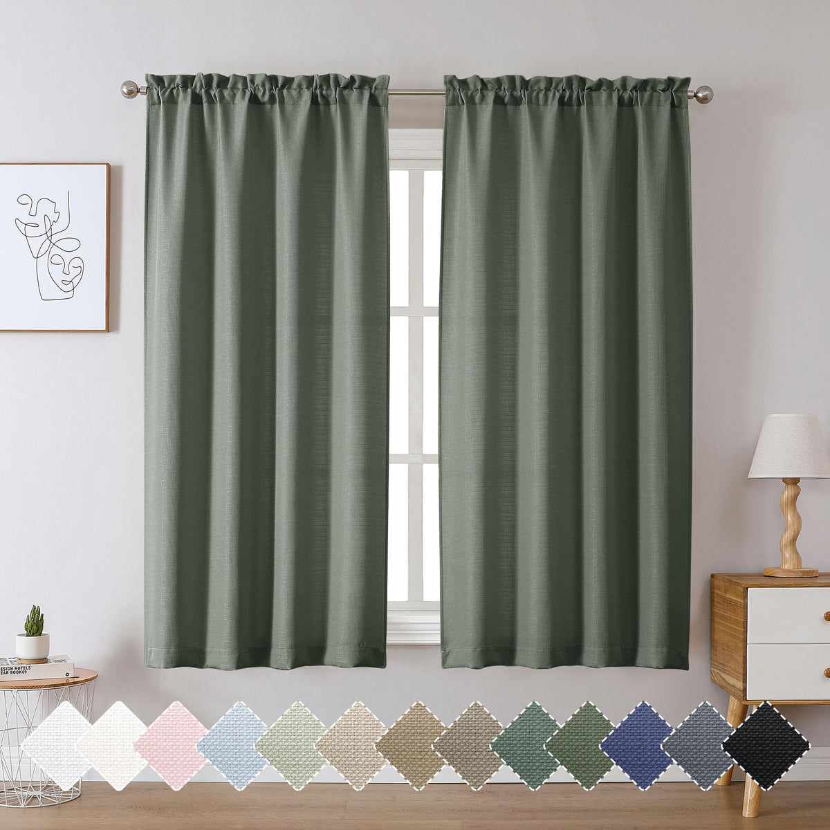 Chyhomenyc 2 Panels White Kitchen Curtains 36 Inch Length Tier Curtain