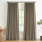 Vision Home Natural Pinch Pleated Full Blackout Curtains Linen Blended Room Darkening Window Curtains 95 inch for Living Room Bedroom Thermal Insulated Pinch Pleat Drapes with Hooks 2 Panel 40"Wx95"L