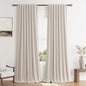 Guken Cream Linen Blackout Curtains 84 Inch Length 2 Panels Set for Living Room Bedroom Back Tab Thermal Insulated 100% Black Out Drapes Room Darkening Window Curtain Ivory Natural Beige