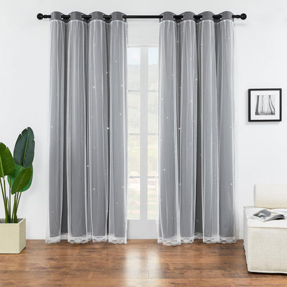 XiDi Blackout Curtains for Girls Bedroom Decor Pink Kids Rainbow Curtains