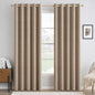 MIULEE 100% Blackout Linen Curtains for Bedroom 52x90 Inches Natural Beige