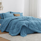 Love's cabin Queen Comforter Set, 7 Pieces Bed in a Bag, Black