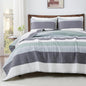 Andency Queen Quilt Bedding Set Sage Green, 3 Pieces Striped Bedspreads