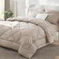 CozyLux Full Comforter Set 82"x86" Dark Grey - 7 Piece Bed in a Bag