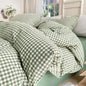 LifeTB Queen Comforter Set Fluffy Plaid Checkered Pattern Modern Style Geometric Comforter with 2 Pillow Shams Grid Plaid Bedding Comforter for Boys Men All Season Queen Size Bed Comforter Set