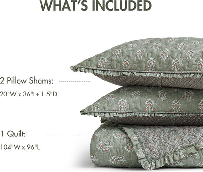 Madison Park Vintage Floral Quilt Set, 3PC King/Cal King Reversible Bed Set