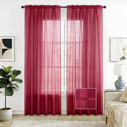 SpaceDresser Sheer Voile Curtains for Living Room 84 Inch Long 2 Panels