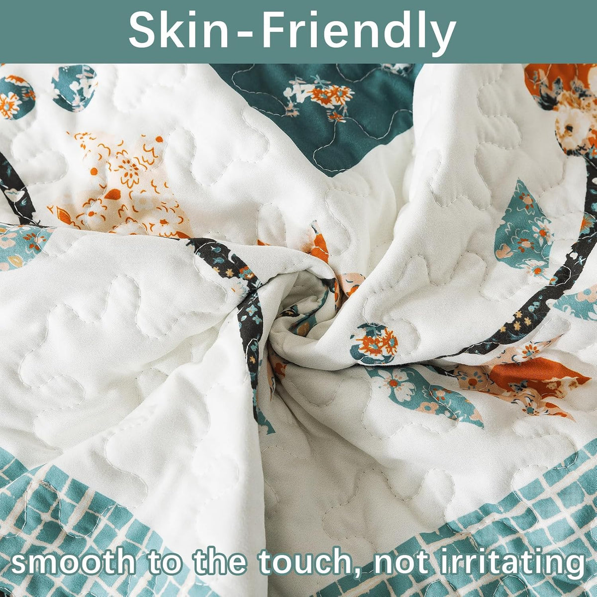 BEDIFANY Cotton King Size Quilt Sets, Lightweight King Quilt Bedding Set