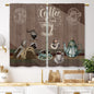 Teal Farmhouse Daisy Kitchen Curtains Wooden Flower Small Short Cafe Window Curtains Rustic Floral Butterfly Country Bathroom Drapes Treatment Tier Curtains 2 Panels (27.5x39 Inch)
