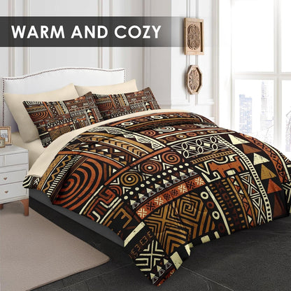 Pamnest Queen Comforter Set with Sheets, 7 Pieces Vintage Tribal Bedding