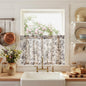 jinchan Floral Linen Kitchen Tier Curtains, 24 Inch, 2 Panels, Green
