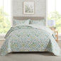 Travan 3-Piece Quilt Set Quilted Bedspread Lightweight Coverlet Set Garden Style Floral Printed Oversized Quilted Bedding Set with Shams for All Season, Exquisite, King Size