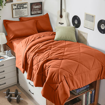 HEVUMYI 7-Piece Queen Comforter Set, Dark Grey Bed in a Bag