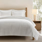 EVERGRACEHOME 100% Cotton Modern Lines Quilt Set King Size, Stone Taupe