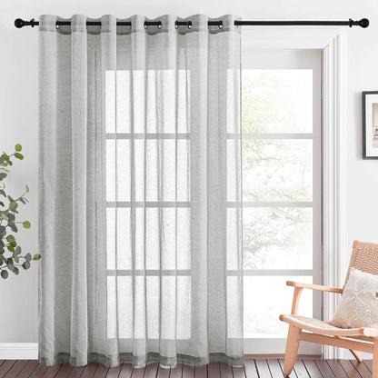 NICETOWN Semi Sheer Linen Ivory Curtains for Bedroom, W52xL84, 2 Panels