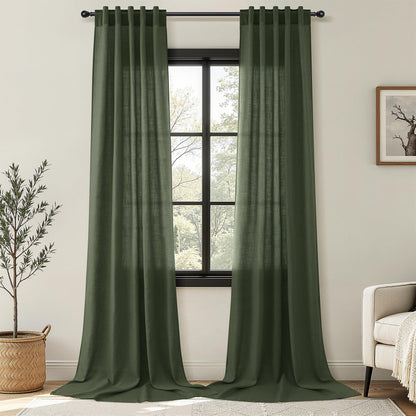 Nanspring Linen Kitchen Window Curtains Over Sink for Cafe 36x36 Inch Cream