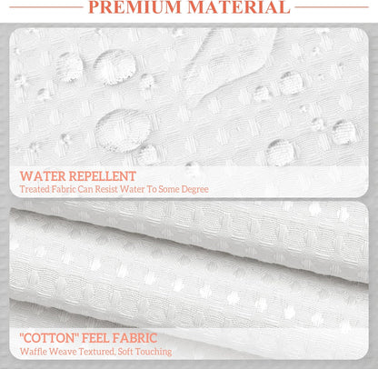 Barossa Design Waffle Weave White Shower Curtain Hotel, Standard Size