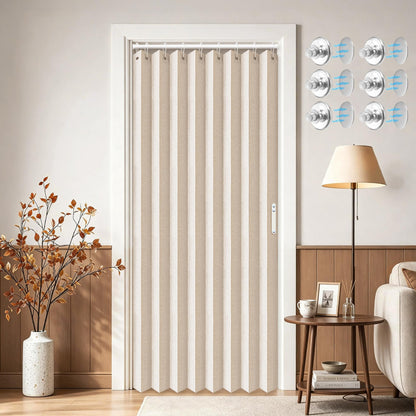 Vatge Closet Door Curtain Room Divider Drapes, Pleated Folding Style Curtains for Doorways Curtain for Bedroom Without Door,1 Panel with Tieback, W39 x L78, Black