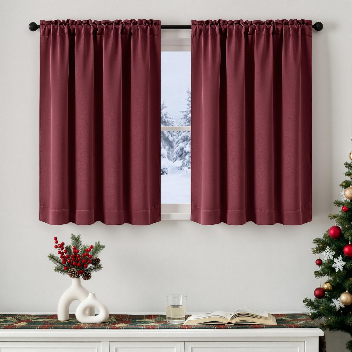 MIULEE Halloween Black Blackout Curtains for Bedroom Room 40"x63" 2 Panels