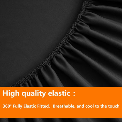 TAIMIT Twin Size Comforter Set - 5 Pieces, Bed in a Bag Bedding Sets with All Season Soft Quilted Warm Fluffy Reversible Comforter,Flat Sheet,Fitted Sheet,1 Pillow Shams,1 Pillowcases,Black