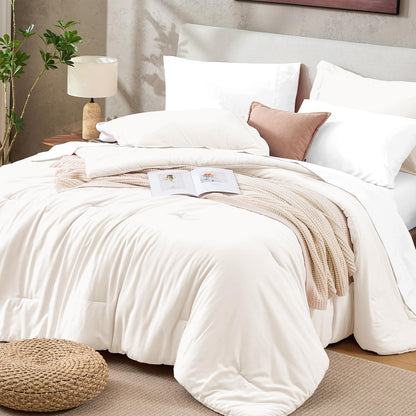 Sasttie Navy Blue Queen Comforter Set 7-Piece, Pre-Washed Bed in a Bag