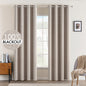 MIULEE 100% Blackout Linen Curtains for Bedroom 52x90 Inches Natural Beige