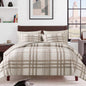 MaiRêve Plaid Queen Comforter Set Navy Blue 7 Pieces Bed in a Bag