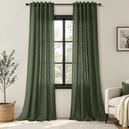 Nanspring Linen Kitchen Window Curtains Over Sink for Cafe 36x36 Inch Cream