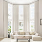 Guken Cream Linen Blackout Curtains 84 Inch Length 2 Panels Set for Living Room Bedroom Back Tab Thermal Insulated 100% Black Out Drapes Room Darkening Window Curtain Ivory Natural Beige