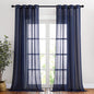 NICETOWN Semi Sheer Linen Ivory Curtains for Bedroom, W52xL84, 2 Panels