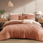 Monbix Queen Comforter Set - 7 Pieces Soft Bed in a Bag Queen Bedding Sets