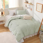 Andency Tan Gingham Comforter Set Twin, Brown Checkered Grid Plaid Bedding